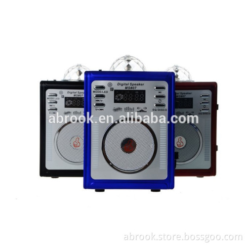 Wholesale wooden loud portable led speaker light
